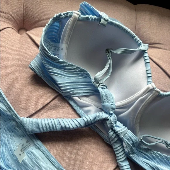 Blue Ruffled Bikini - Picture 3 of 3
